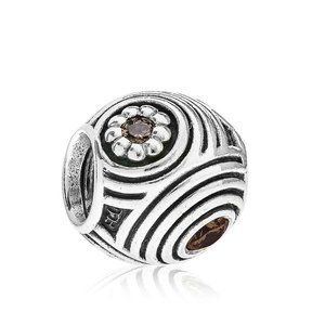 PANDORA | BROWN CZ HYPNOTIC CHARM *NEW* 790432BCZ RARE RETIRED 925 ALE SILVER US